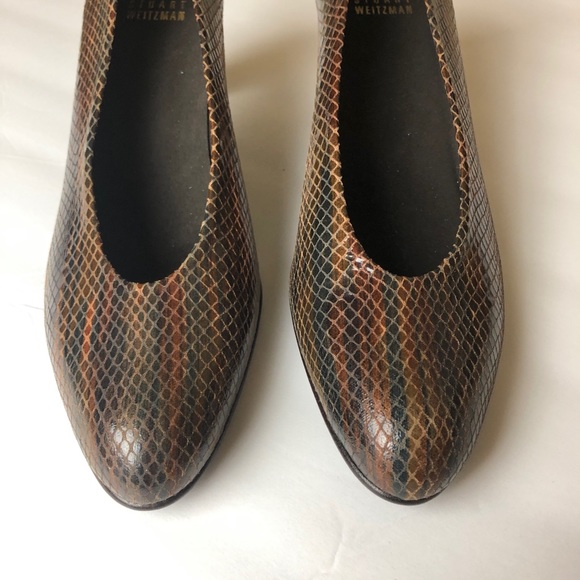 Stuart Weitzman Shoes Block Heel Reptile Pattern - Picture 2 of 6